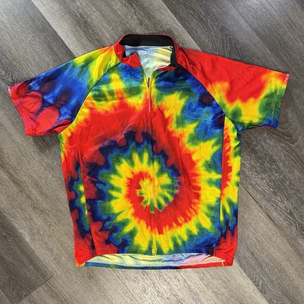 Primal Wear Cycling Men's Size XL Colorful Tie Dye Cycling Jersey